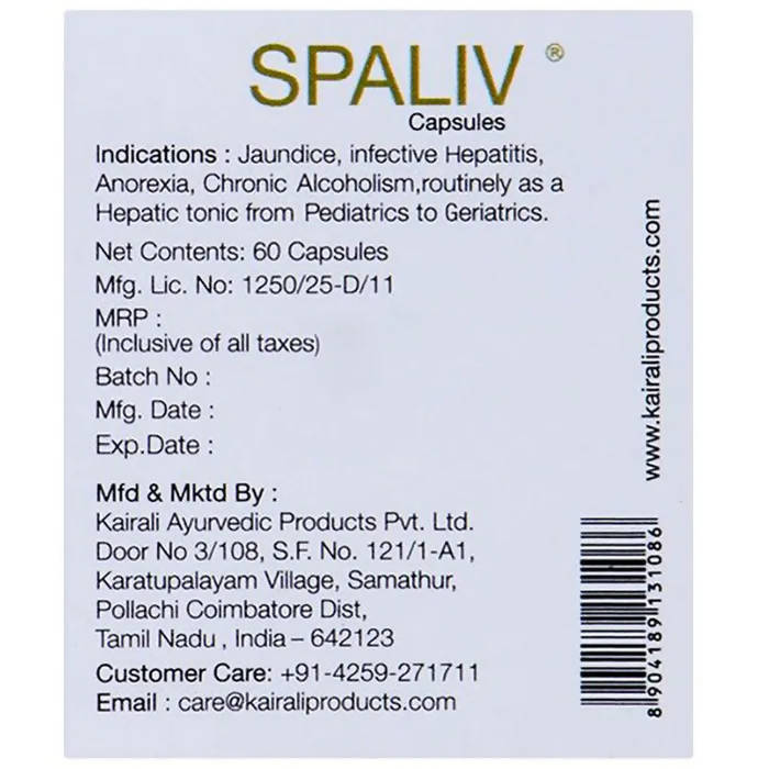Kairali Ayurvedic Spaliv Capsules - Swadesiicart