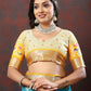 Lorenvalley Fashion Teal Organza Silk Woven Design with Meenakari Weaving Saree - Swadesiicart