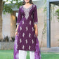 BulBul Pooja Rayon Purple Kurta Set with Dupatta - Swadesiicart