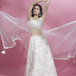 House of Panchhi Cream Net heavy Sequinse embroidery Lehenga choli & Dupatta | Swadesiicart
