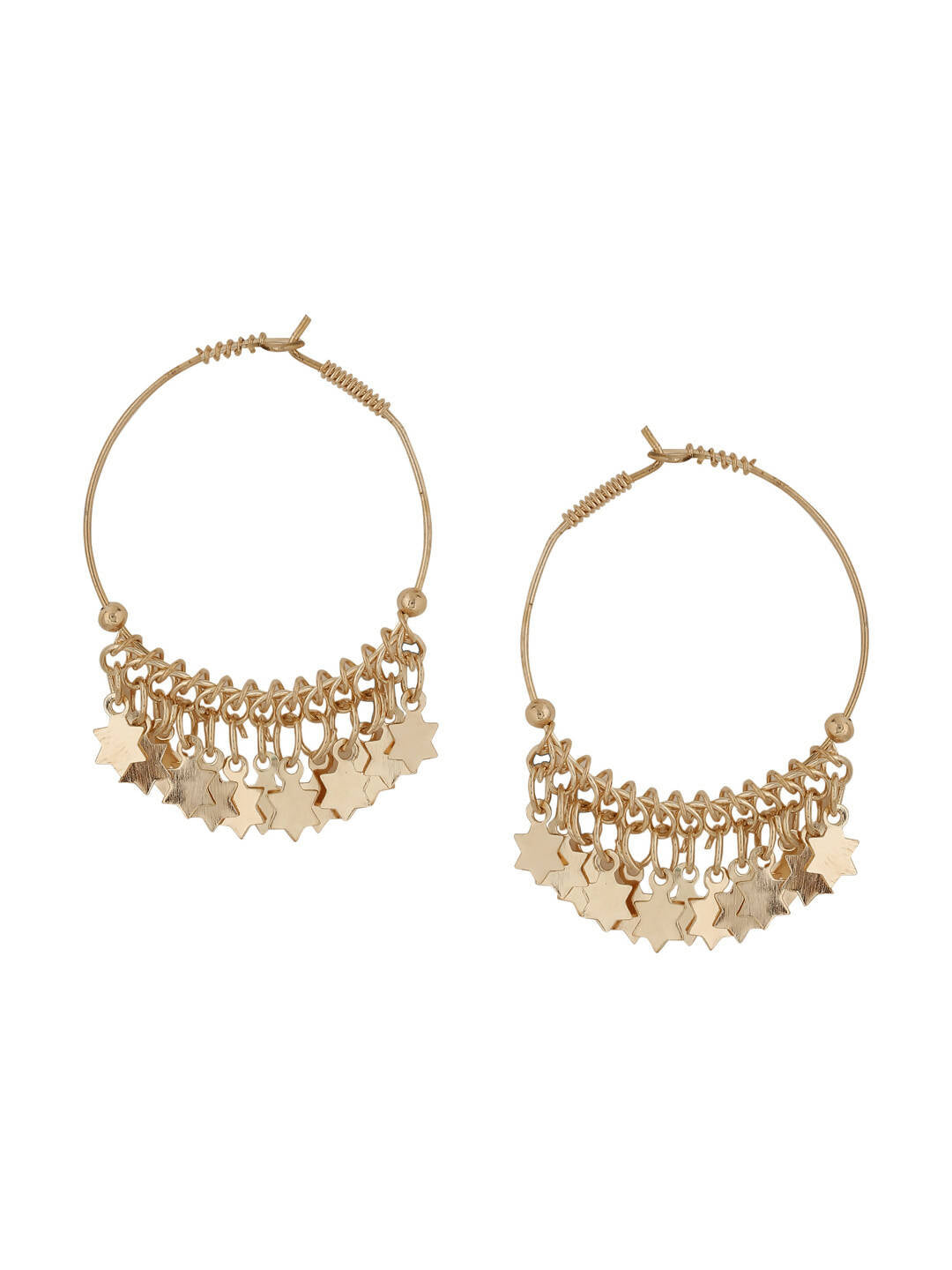 NVR Women Gold-Polished Hoop Earrings | Swadesiicart