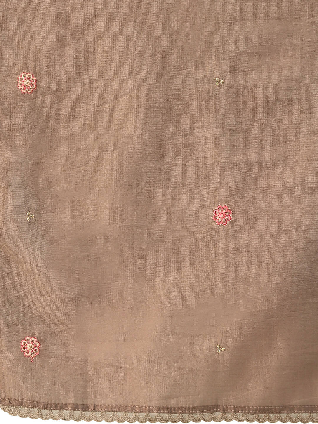 Brown Embroidered Chinon Straight Kurta With Trouser & Dupatta - Salimar