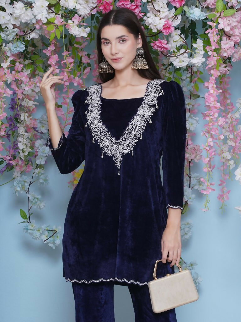 Joban Fashion Navy Blue Coord Set with inner - Swadesiicart