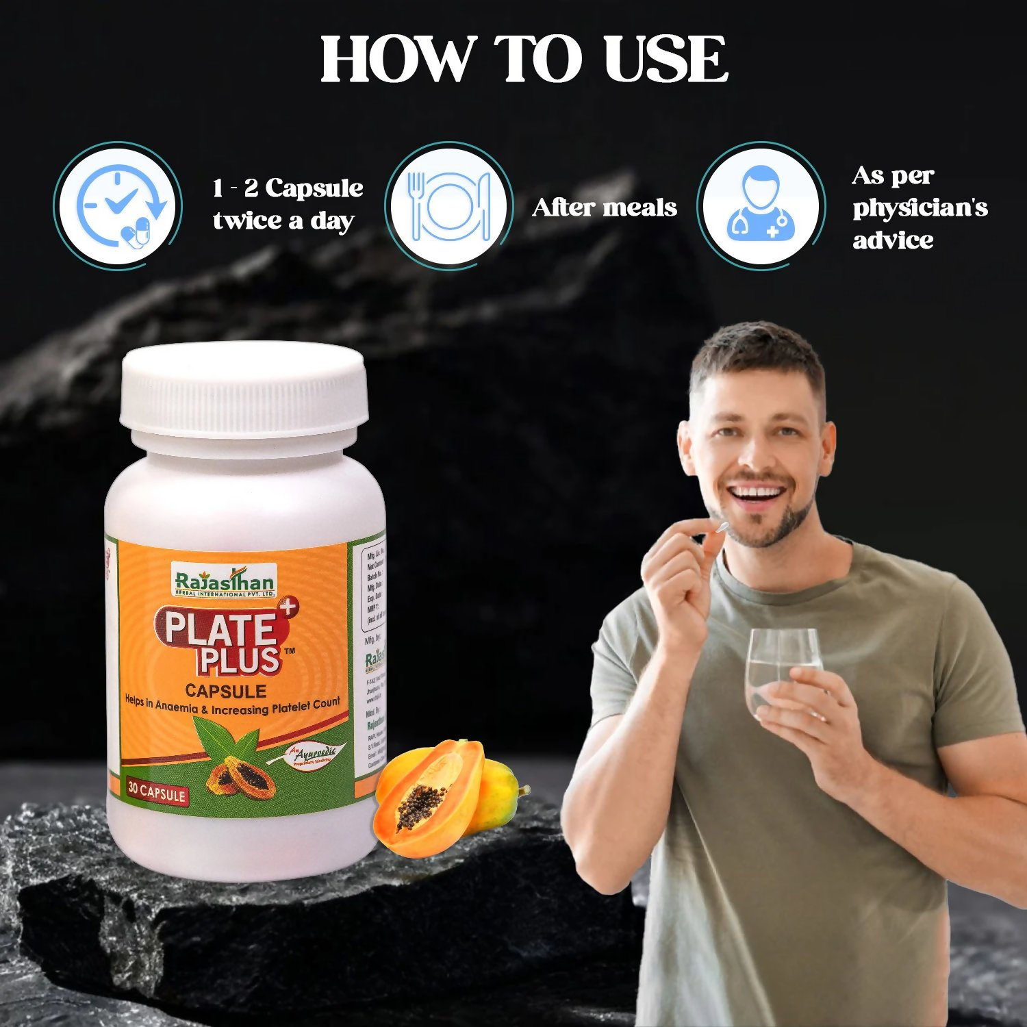 Rajasthan Herbals Plate Plus Capsules | Swadesiicart