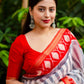 Grey Polycotton Ethnic Motifs Saree with Unstitched Blouse - Hiral Fashion | Swadesiicart