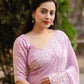 Pink Pure Chiffon Woven Design Saree with Unstitched Blouse - Hiral Fashion | Swadesiicart