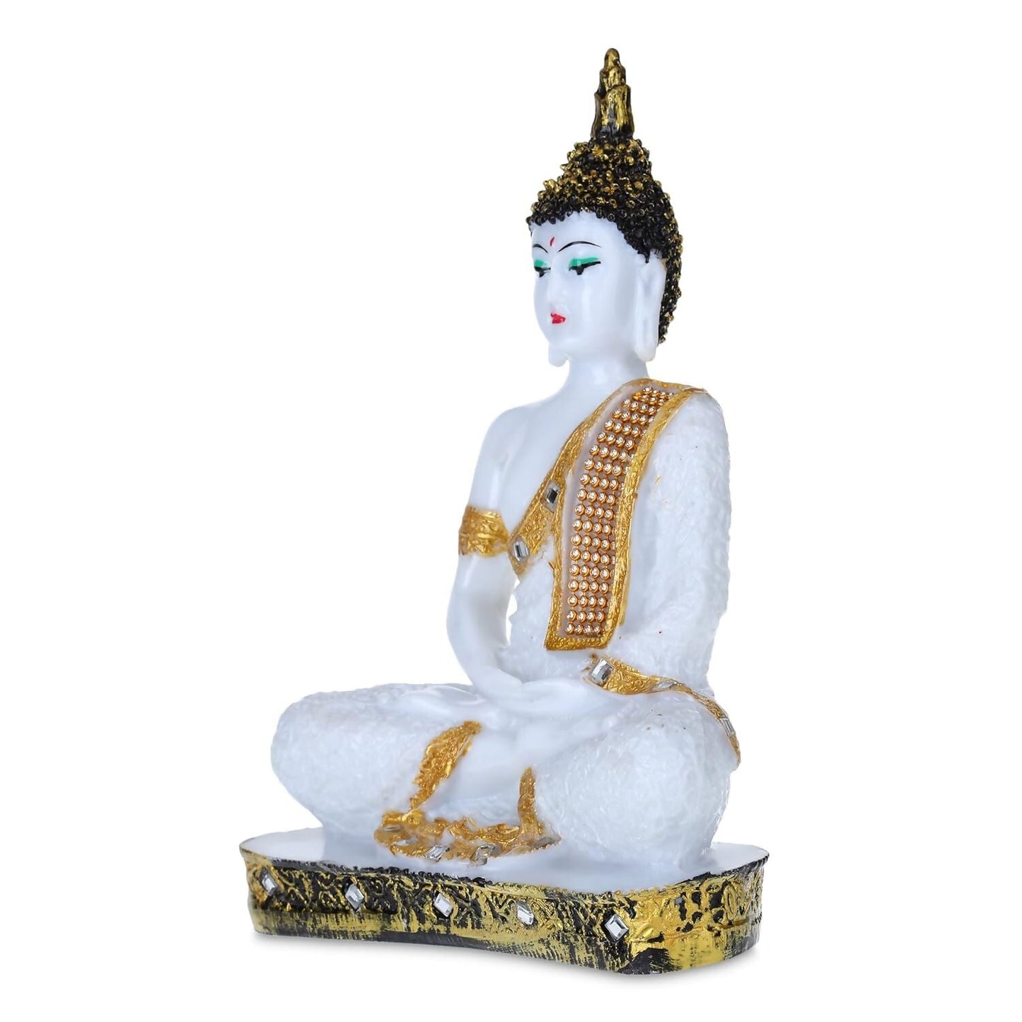 GW Creations Polyresin Sitting Buddha Idol - Swadesiicart