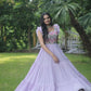 Jyoti Fashion Women's Purple Sequins Thread Embroidery Faux Georgette Anarkali Dress | Swadesiicart