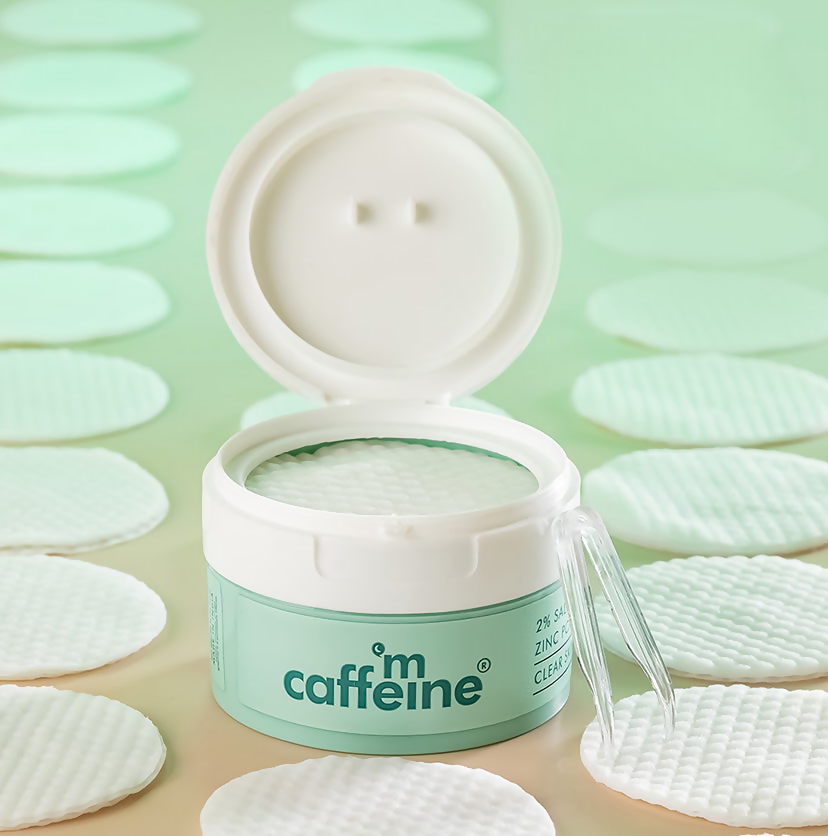 mCaffeine 2% Salicylic Acid Serum Clear Skin Acne Pads - Acne & Oil Control with Matcha Tea - mCaffeine