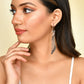 VOJ Women Rhodium-Plated Drop Chain Earrings Stainless Steel Drops & Danglers - VOJ (Valley Of Jewellery)