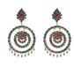 Mominos Fashion Johar Kamal Women's Red & Green Kundan Circles Earrings - Mominos Fashion