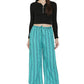 Asmaani Turquoise Color Rayon Fabric Stripped Palazzo