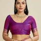 Vishnu Weaves Women's Purple Banarasi Silk Zari Woven Saree with Blouse - Swadesiicart