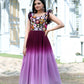 Jyoti Fashion Women's Wine Sequins Embroidery Faux Blooming Anarkali Dress | Swadesiicart