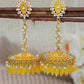 Stylish Partywear Yellow Meenakari Jhumki Earrings for Womens by House of Ree | Swadesiicart