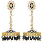 Stylish Partywear Black Meenakari Jhumki Earrings for Womens by House of Ree | Swadesiicart