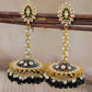 Stylish Partywear Black Meenakari Jhumki Earrings for Womens by House of Ree | Swadesiicart