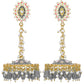 Stylish Partywear Gray Meenakari Jhumki Earrings for Womens by House of Ree | Swadesiicart