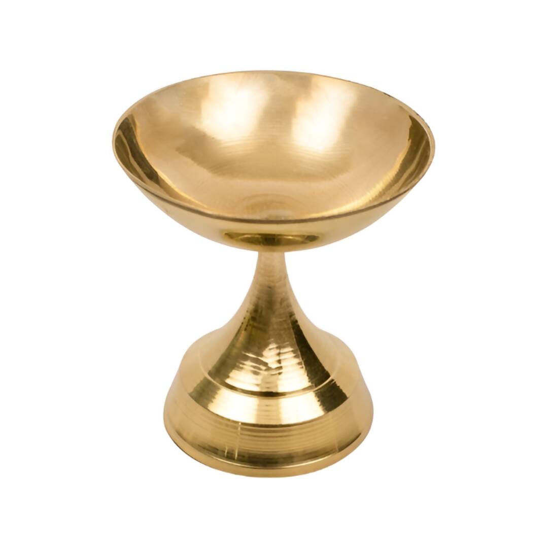 Spillbox Gold-Toned Brass Niranjan Small Deep Pooja Essential | Swadesiicart