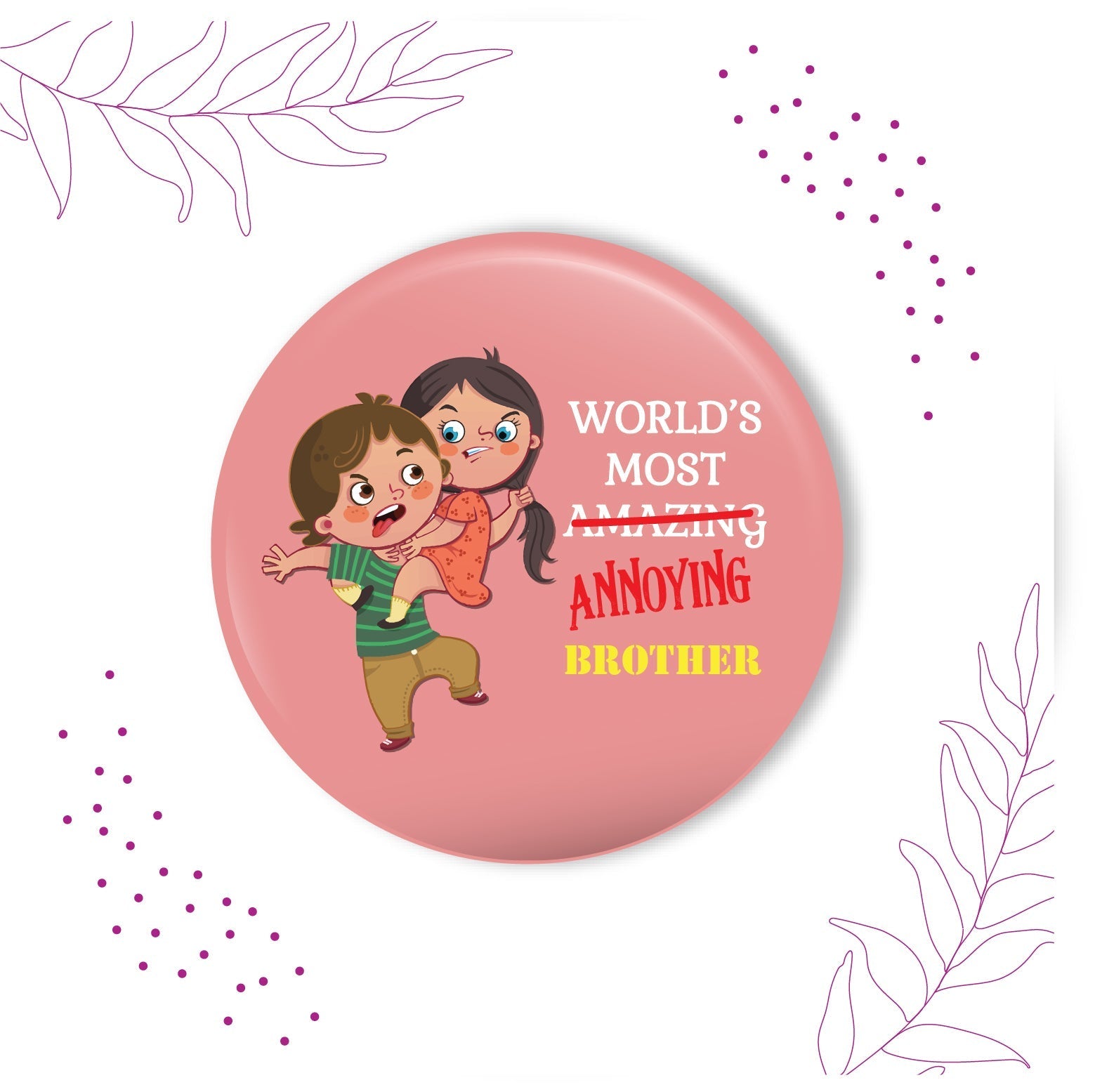 Indianvibez Annoying Brother Metal Rakhi with Fridge Magnet - Kids Rakhi - Swadesiicart