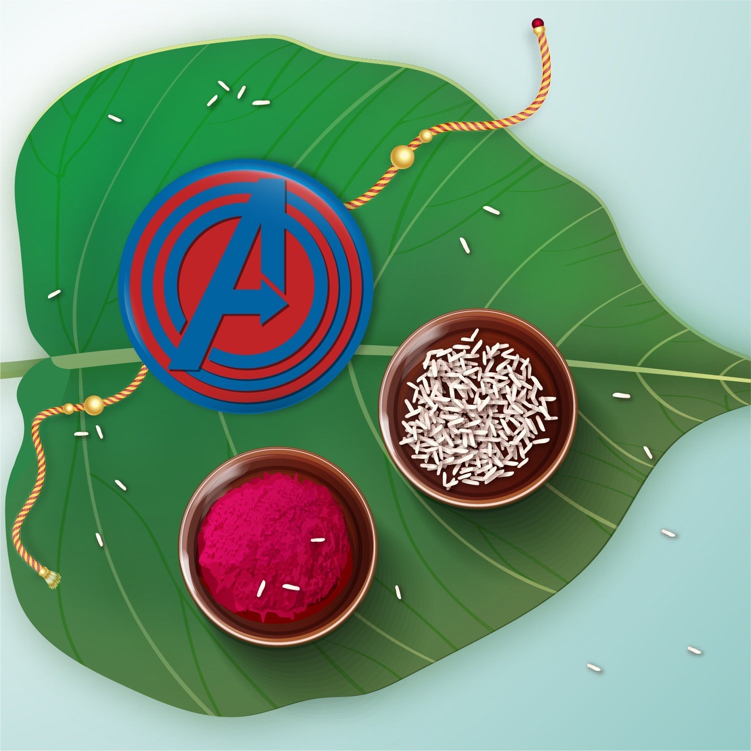Indianvibez Avengers Metal Rakhi with Fridge Magnet - Kids Rakhi - Swadesiicart