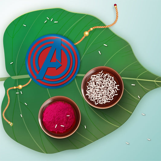 Indianvibez Avengers Metal Rakhi with Fridge Magnet - Kids Rakhi - Swadesiicart