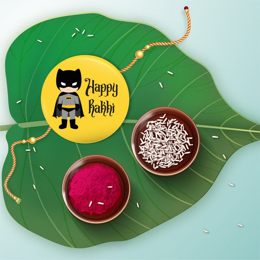 Indianvibez Batman Metal Rakhi with Fridge Magnet - Kids Rakhi - Swadesiicart