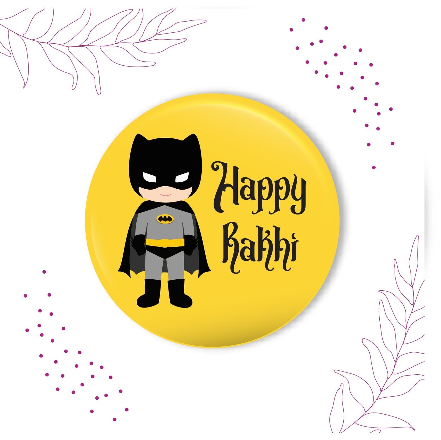 Indianvibez Batman Metal Rakhi with Fridge Magnet - Kids Rakhi - Swadesiicart