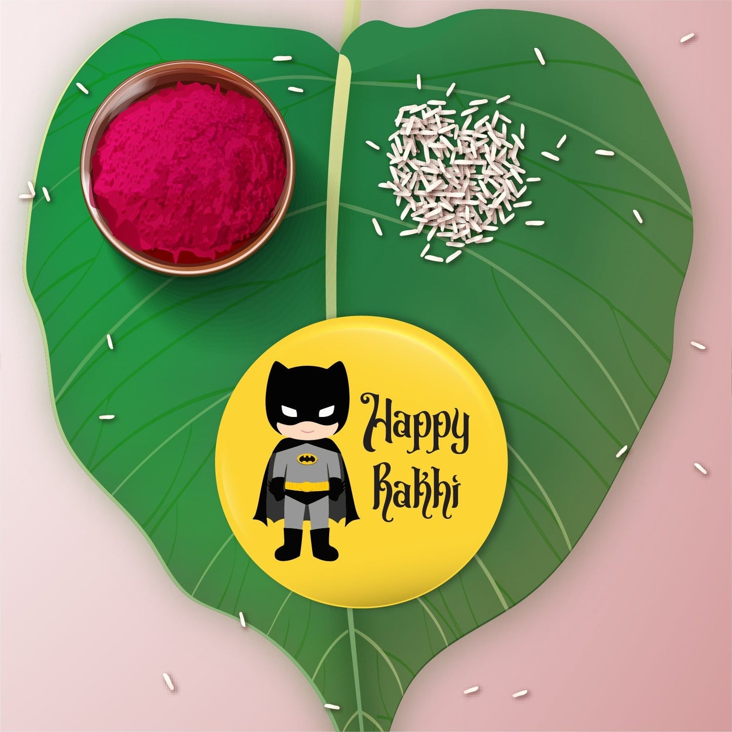 Indianvibez Batman Metal Rakhi with Fridge Magnet - Kids Rakhi - Swadesiicart