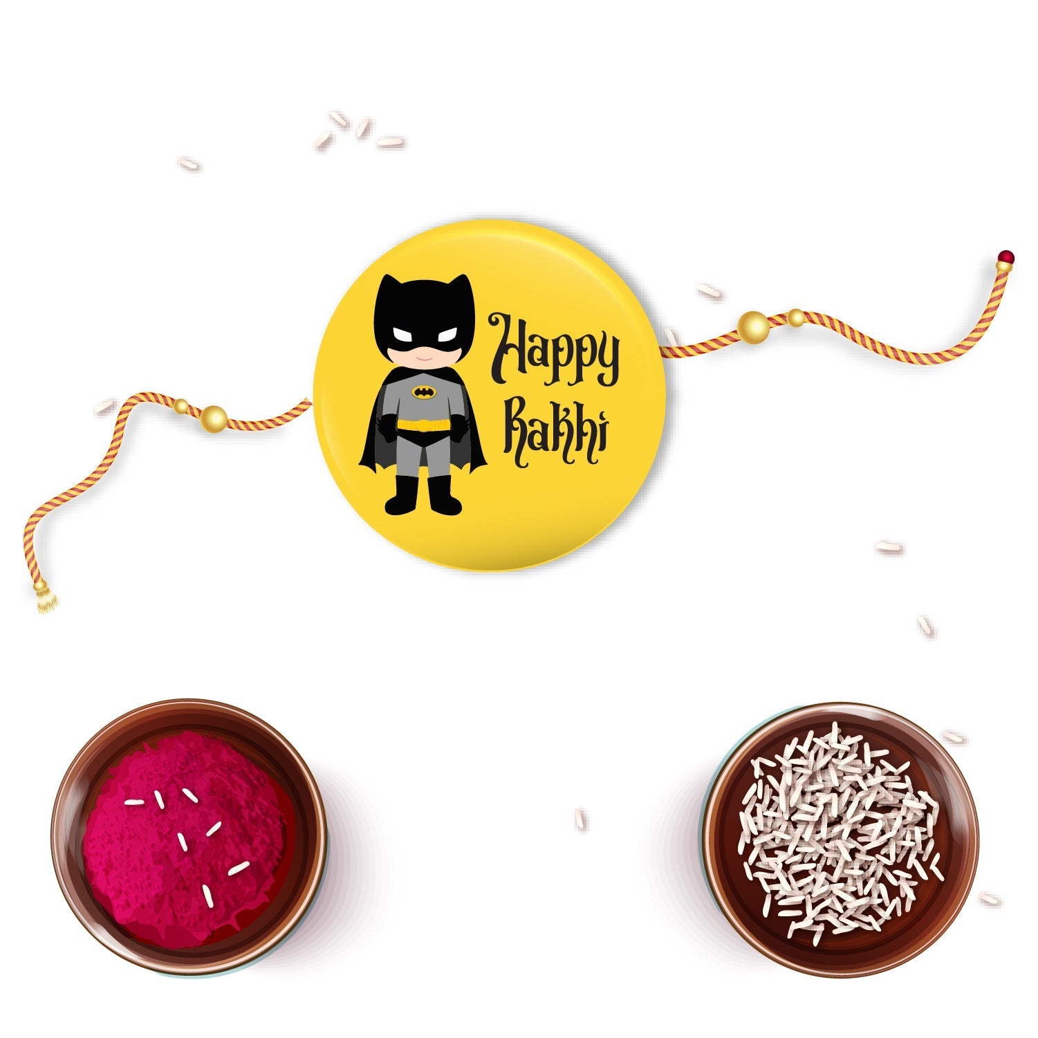Indianvibez Batman Metal Rakhi with Fridge Magnet - Kids Rakhi - Swadesiicart