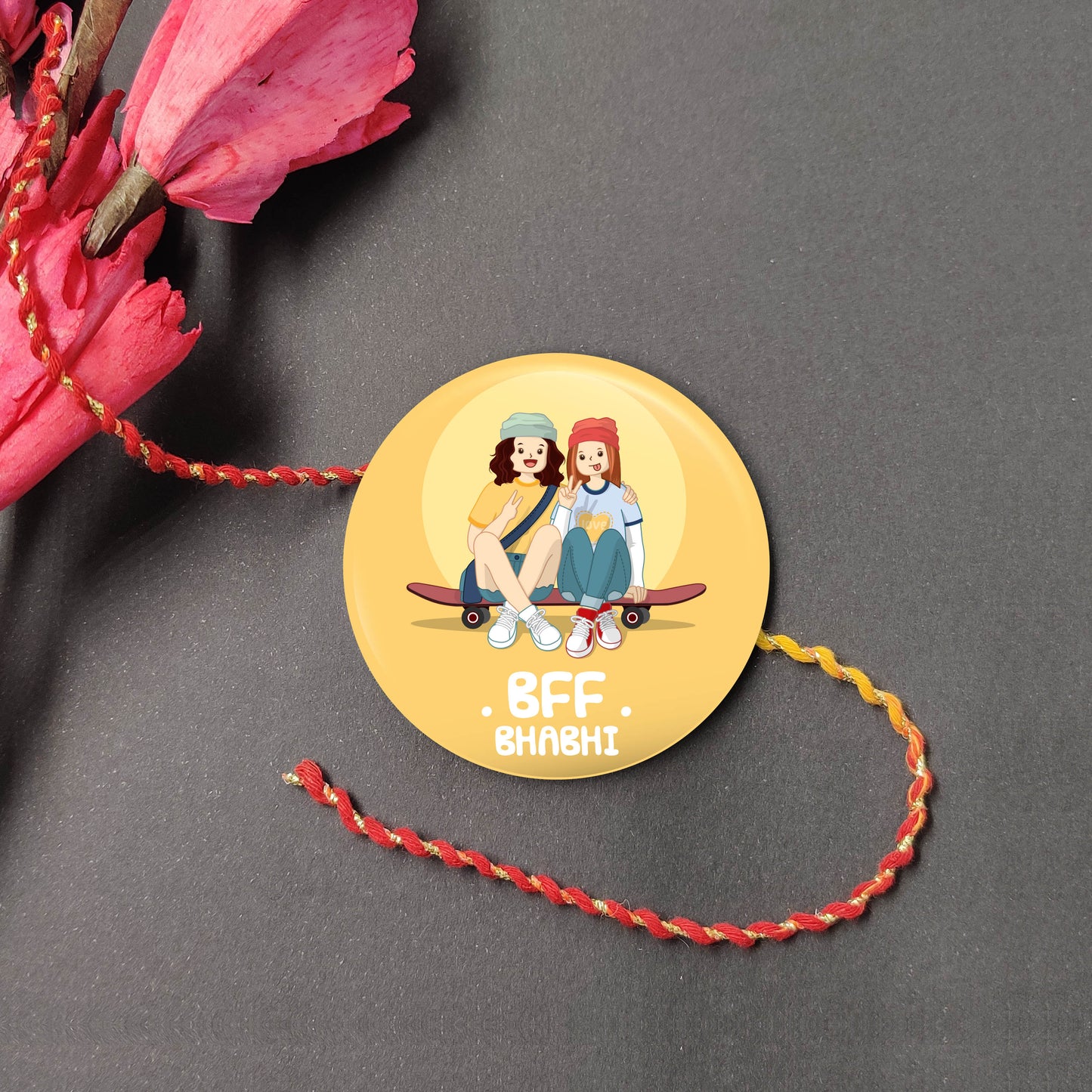 Indianvibez Bff Bhabhi Metal Rakhi/Lumba with Fridge Magnet - Kids Rakhi - Swadesiicart