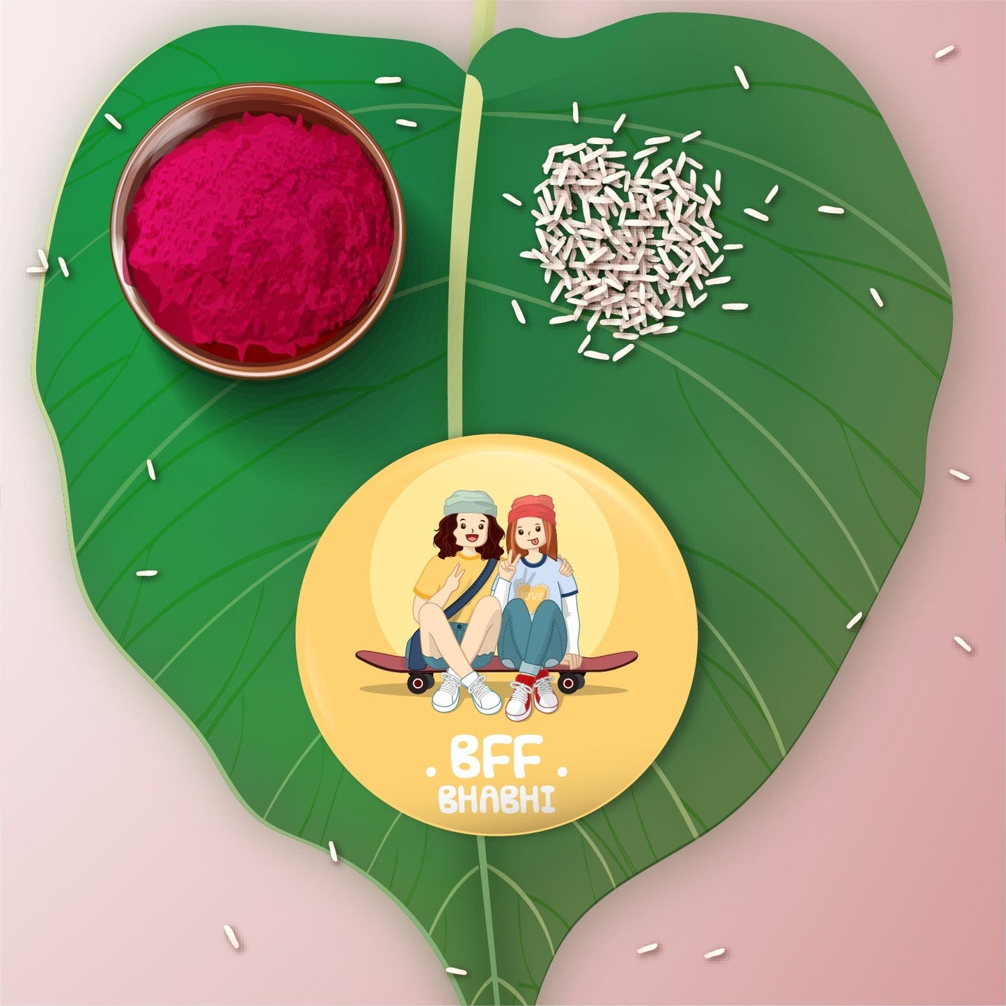 Indianvibez Bff Bhabhi Metal Rakhi/Lumba with Fridge Magnet - Kids Rakhi - Swadesiicart