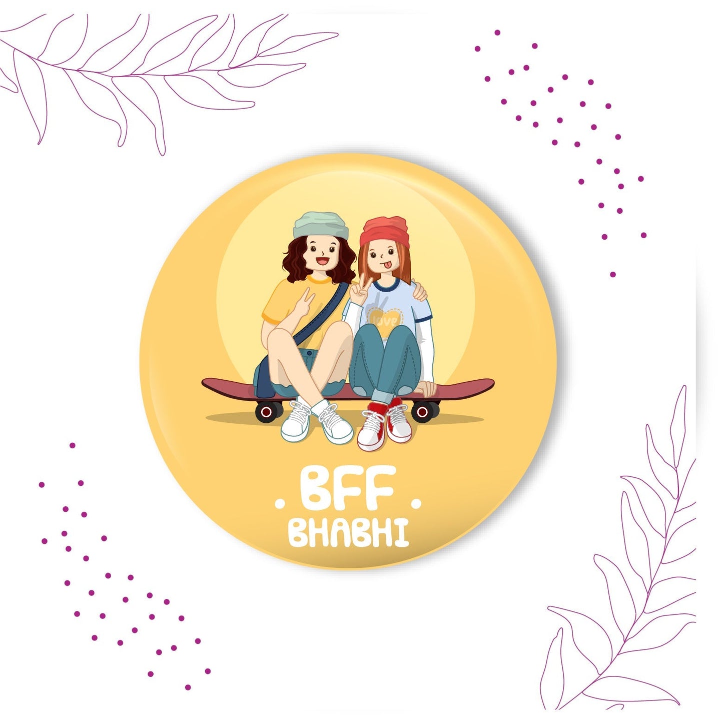 Indianvibez Bff Bhabhi Metal Rakhi/Lumba with Fridge Magnet - Kids Rakhi - Swadesiicart