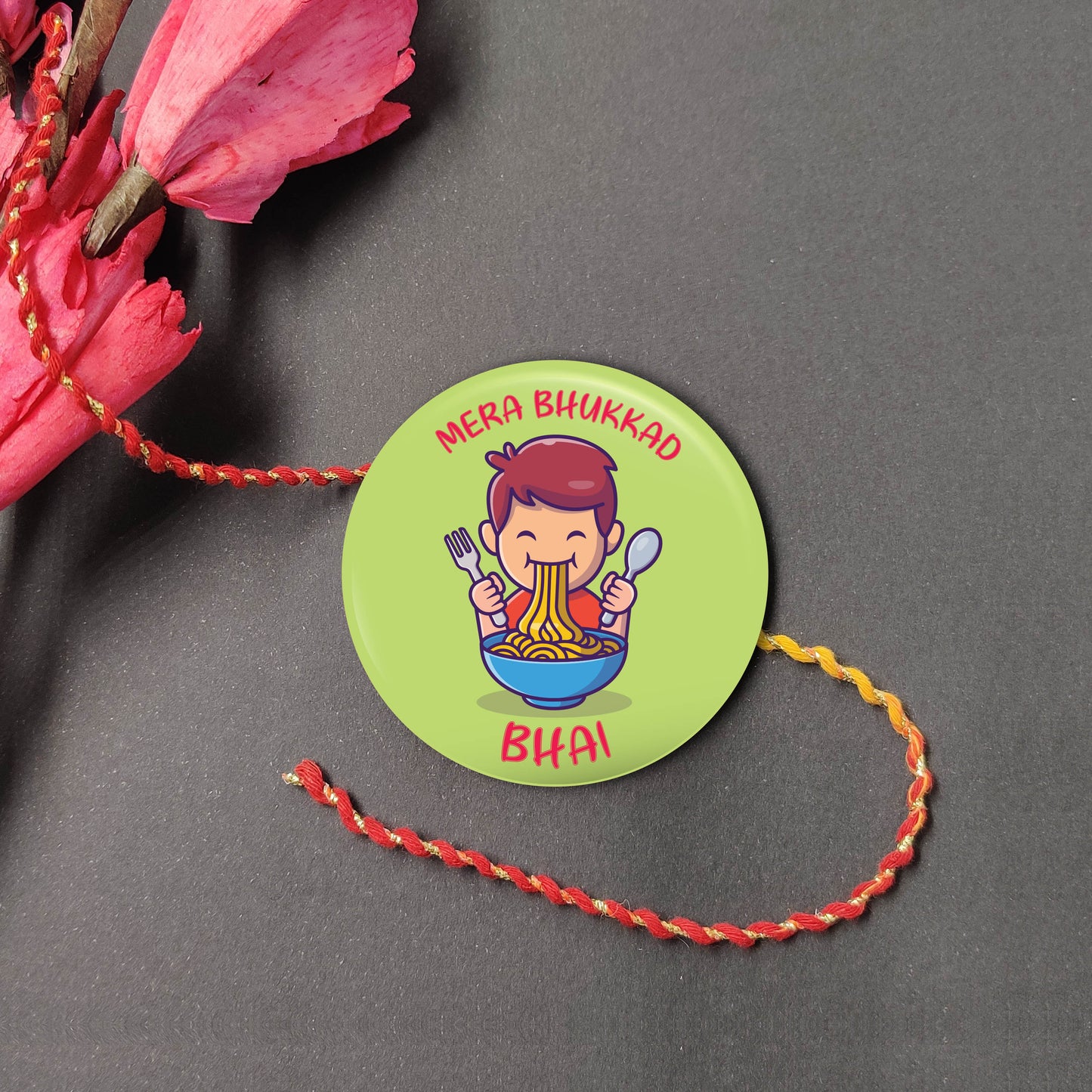 Indianvibez Bhukkad Bhai Metal Rakhi with Fridge Magnet - Kids Rakhi - Swadesiicart