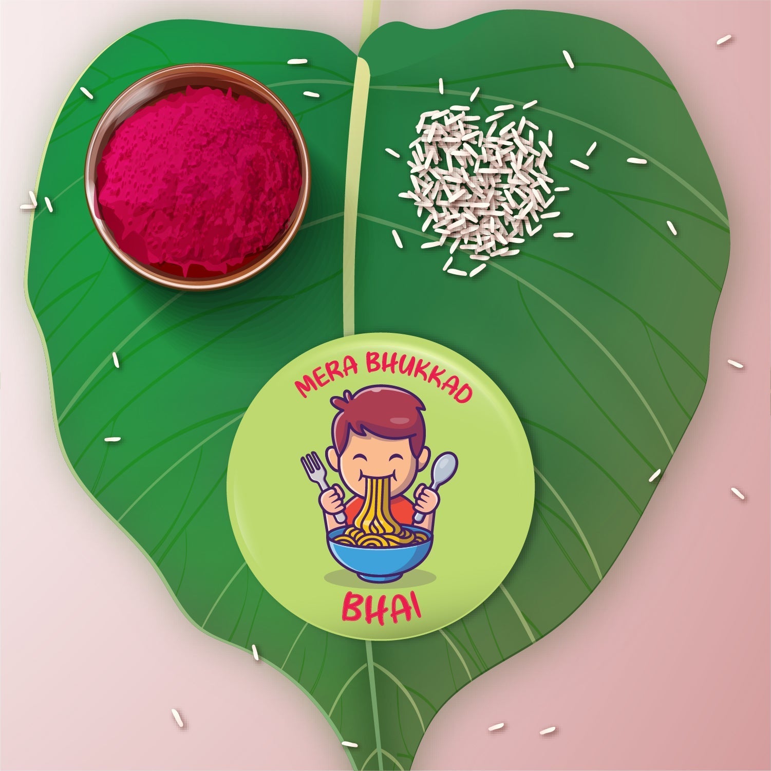 Indianvibez Bhukkad Bhai Metal Rakhi with Fridge Magnet - Kids Rakhi - Swadesiicart