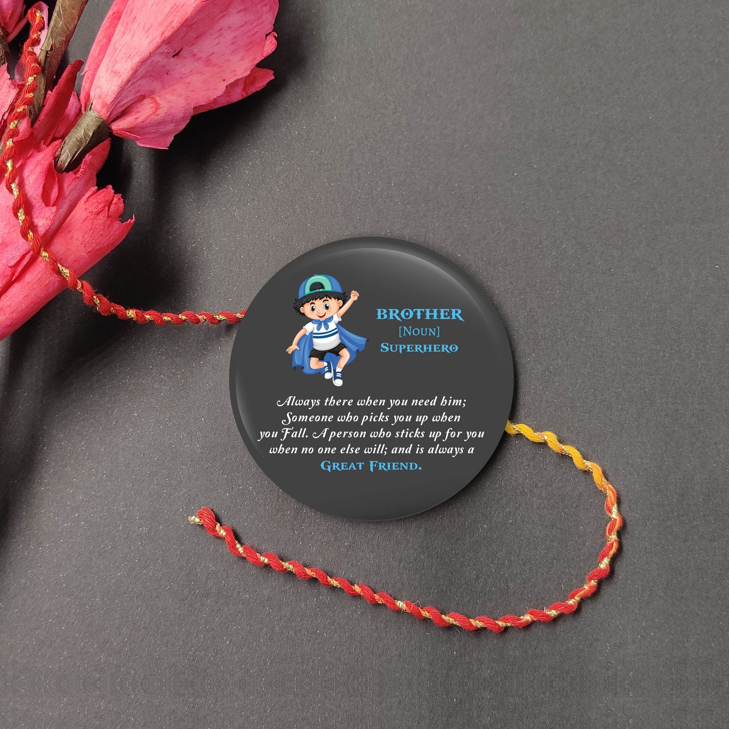 Indianvibez Brother is Superhero Metal Rakhi with Fridge Magnet - Kids Rakhi - Swadesiicart