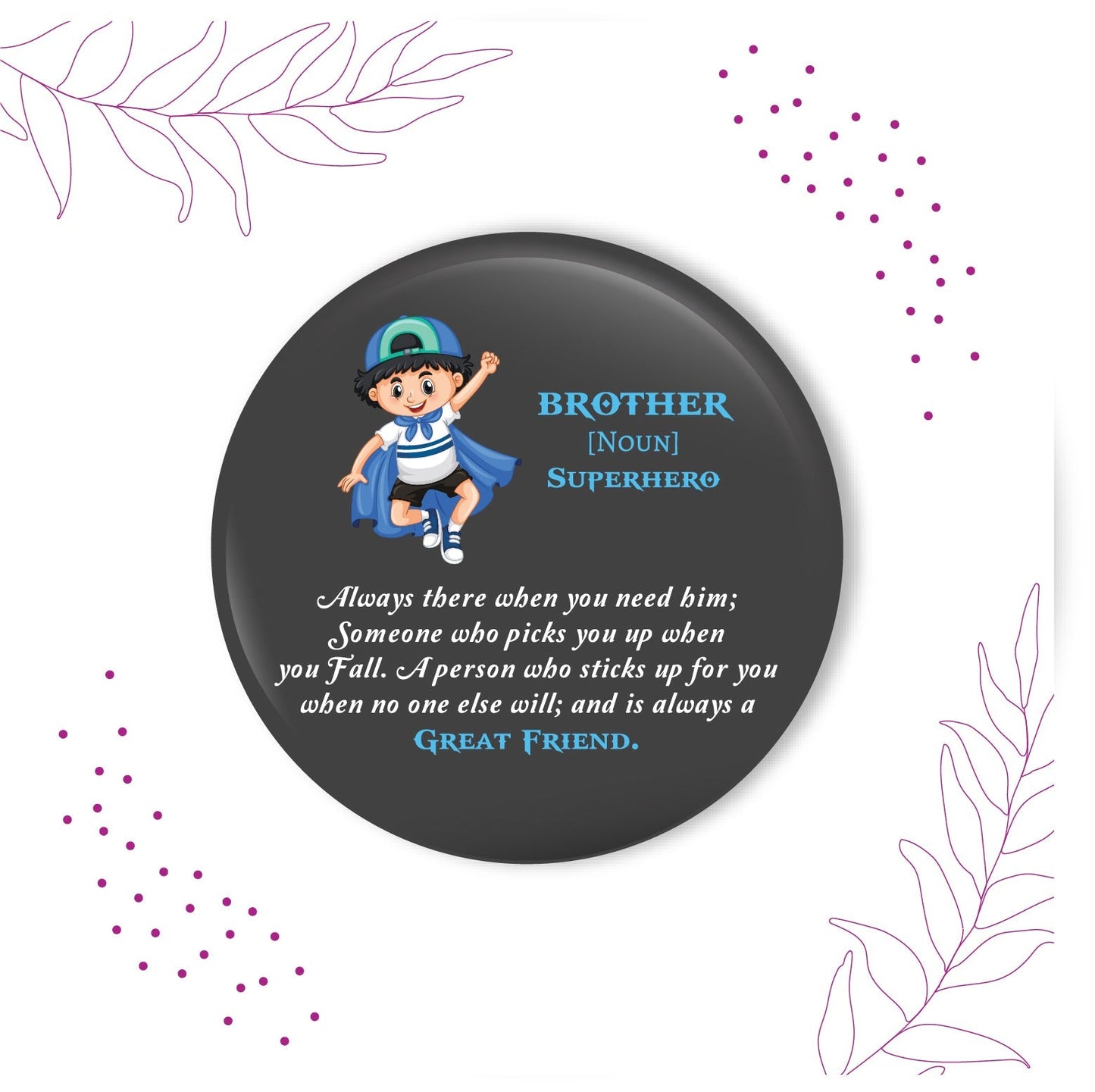 Indianvibez Brother is Superhero Metal Rakhi with Fridge Magnet - Kids Rakhi - Swadesiicart