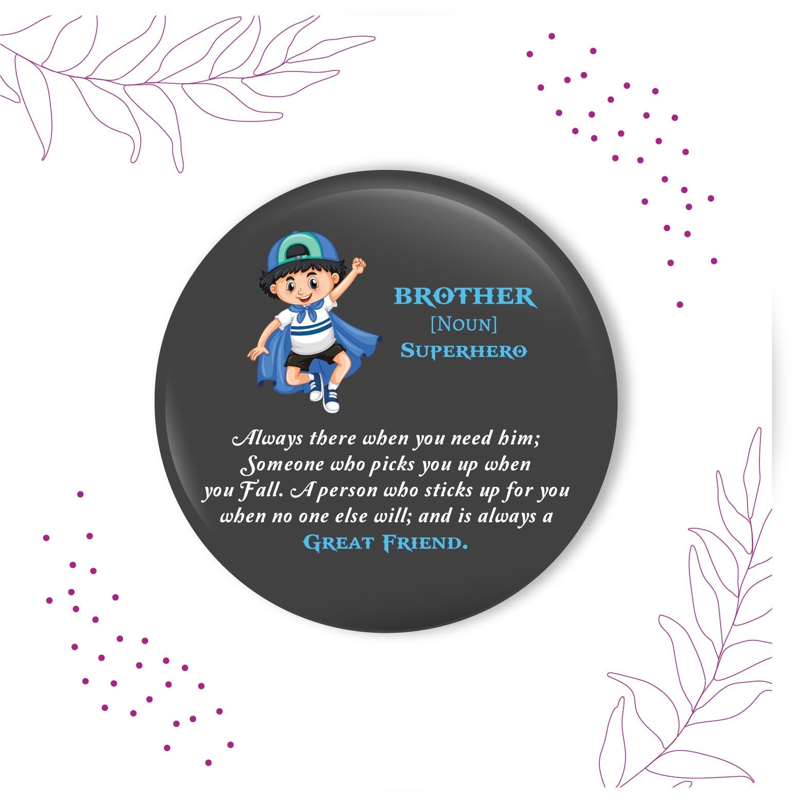Indianvibez Brother is Superhero Metal Rakhi with Fridge Magnet - Kids Rakhi - Swadesiicart