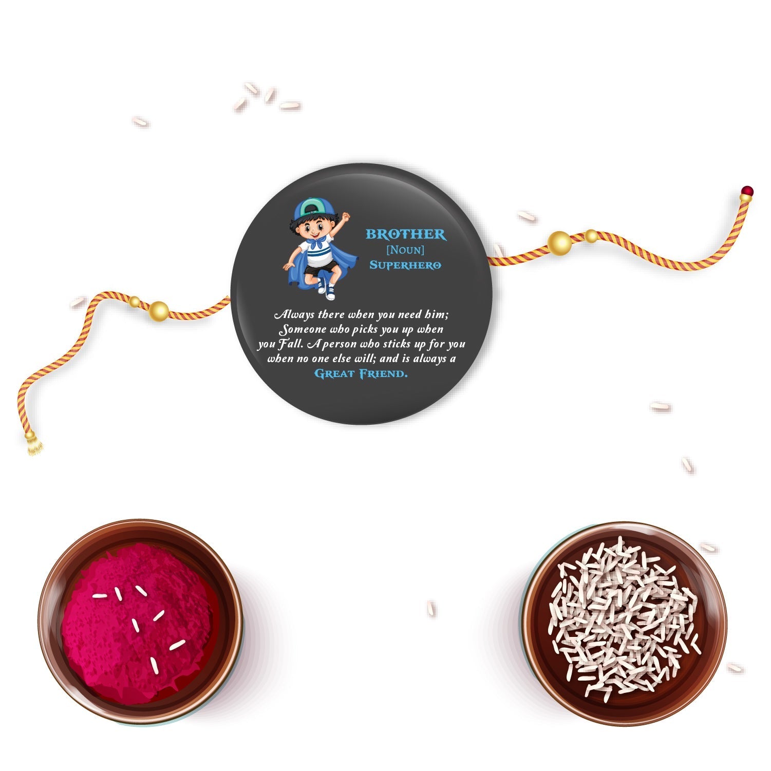 Indianvibez Brother is Superhero Metal Rakhi with Fridge Magnet - Kids Rakhi - Swadesiicart