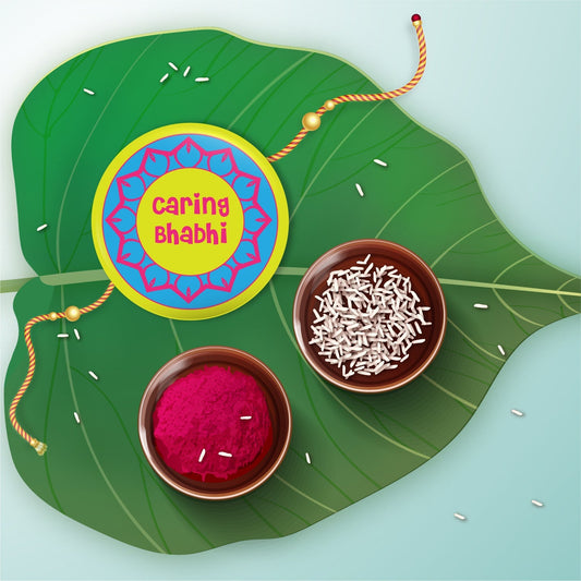 Indianvibez Caring Bhabhi Metal Rakhi/Lumba with Fridge Magnet - Kids Rakhi - Swadesiicart
