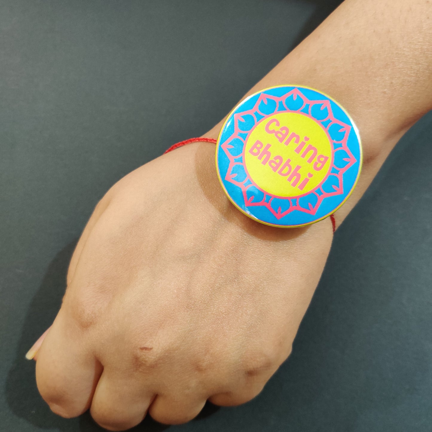 Indianvibez Caring Bhabhi Metal Rakhi/Lumba with Fridge Magnet - Kids Rakhi - Swadesiicart