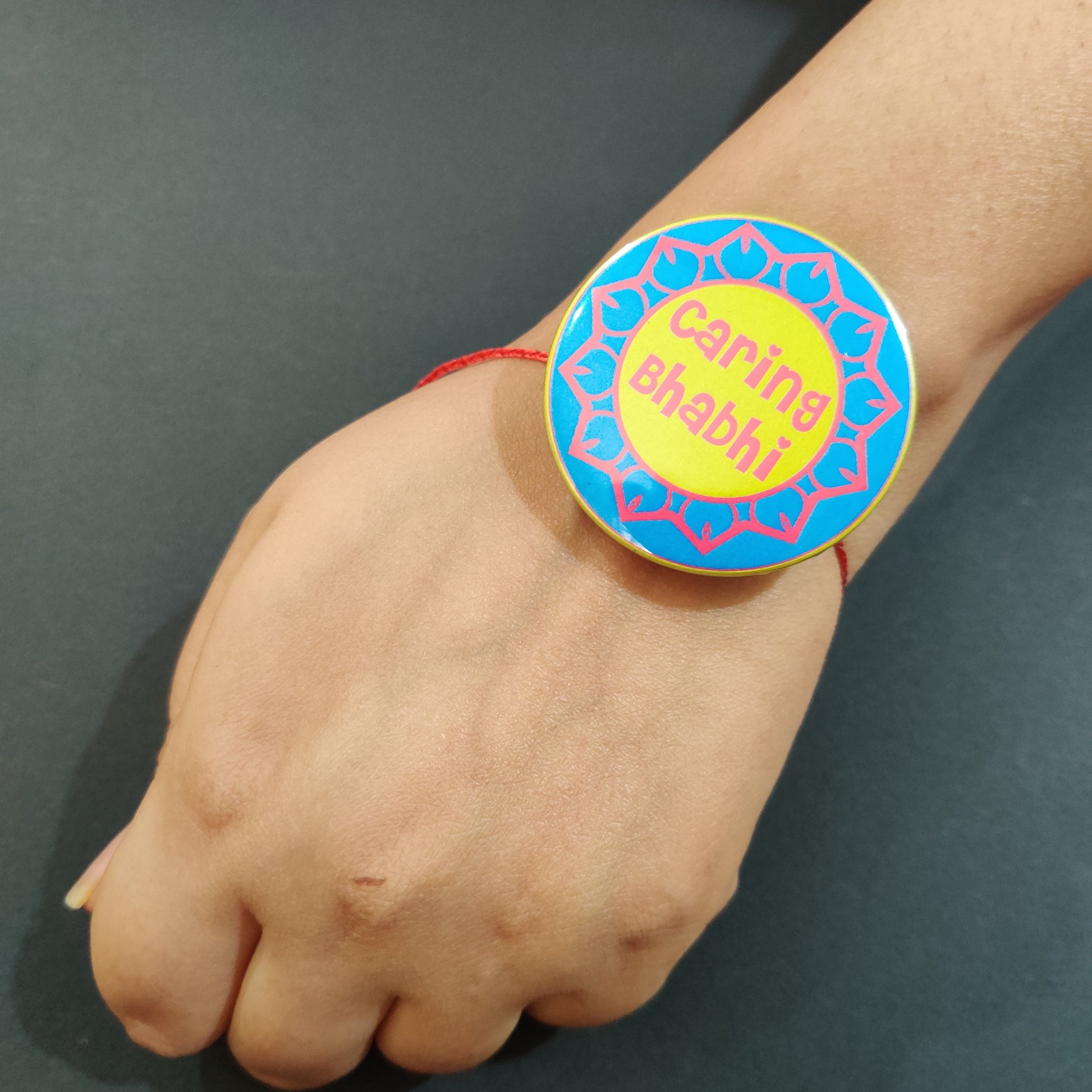 Indianvibez Caring Bhabhi Metal Rakhi/Lumba with Fridge Magnet - Kids Rakhi - Swadesiicart