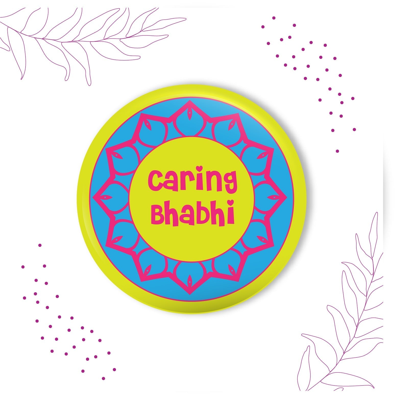 Indianvibez Caring Bhabhi Metal Rakhi/Lumba with Fridge Magnet - Kids Rakhi - Swadesiicart