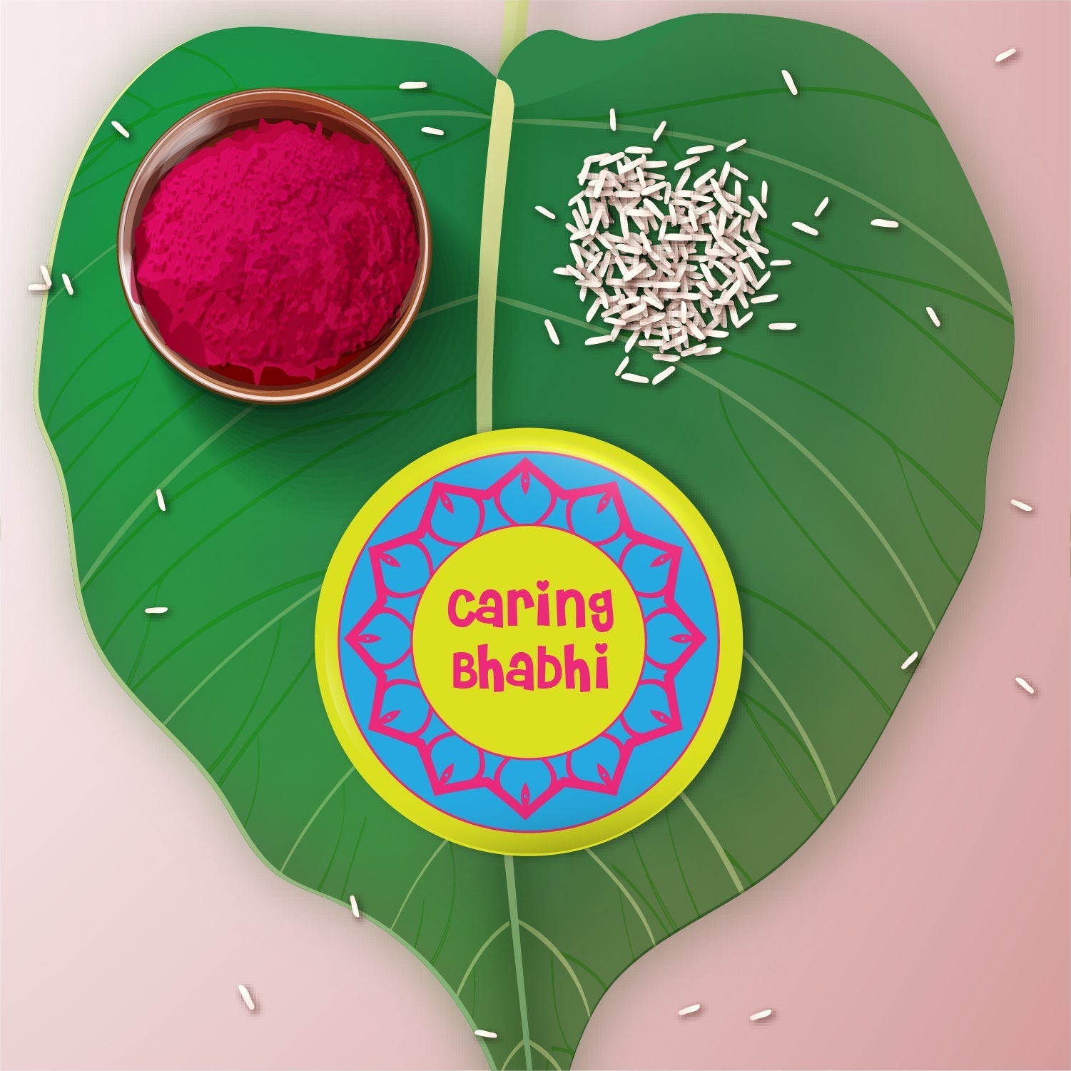 Indianvibez Caring Bhabhi Metal Rakhi/Lumba with Fridge Magnet - Kids Rakhi - Swadesiicart