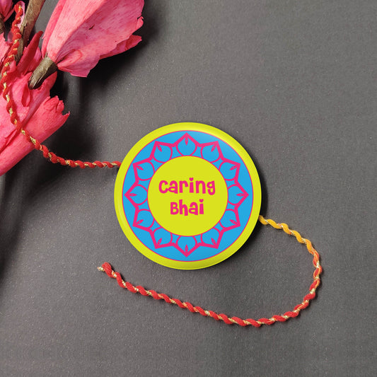 Indianvibez Caring Bhai Metal Rakhi with Fridge Magnet - Kids Rakhi - Swadesiicart
