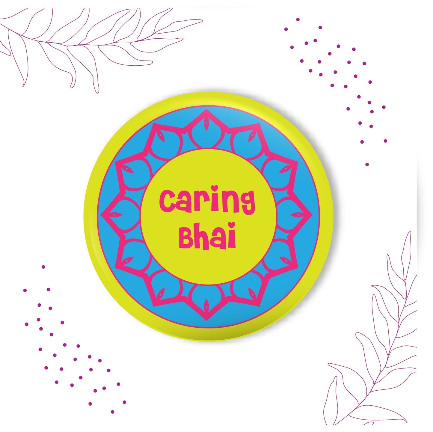 Indianvibez Caring Bhai Metal Rakhi with Fridge Magnet - Kids Rakhi - Swadesiicart