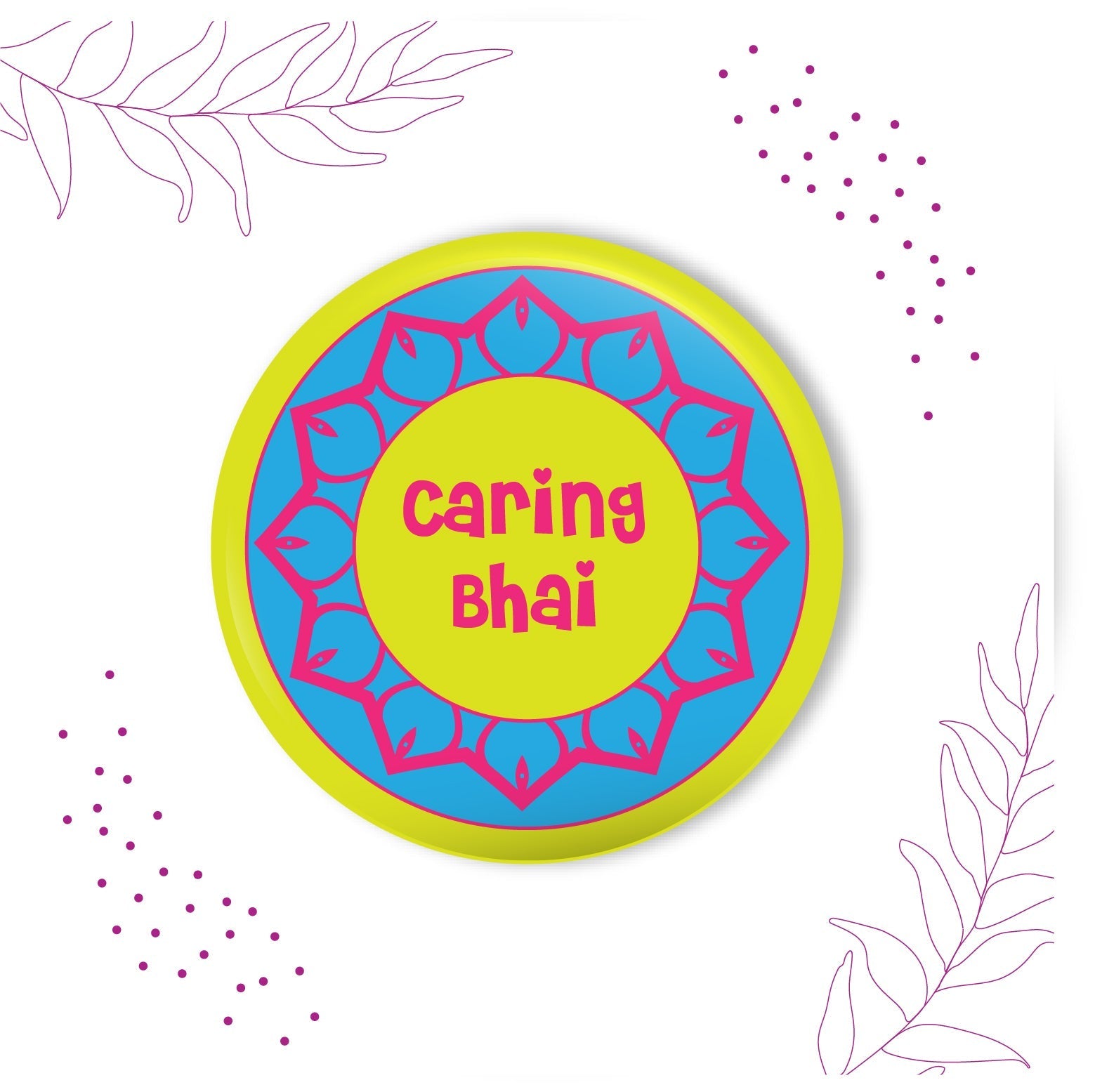 Indianvibez Caring Bhai Metal Rakhi with Fridge Magnet - Kids Rakhi - Swadesiicart
