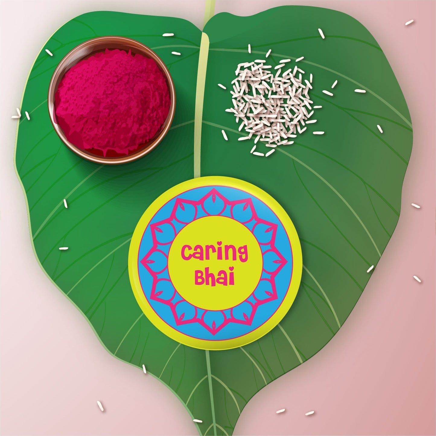 Indianvibez Caring Bhai Metal Rakhi with Fridge Magnet - Kids Rakhi - Swadesiicart