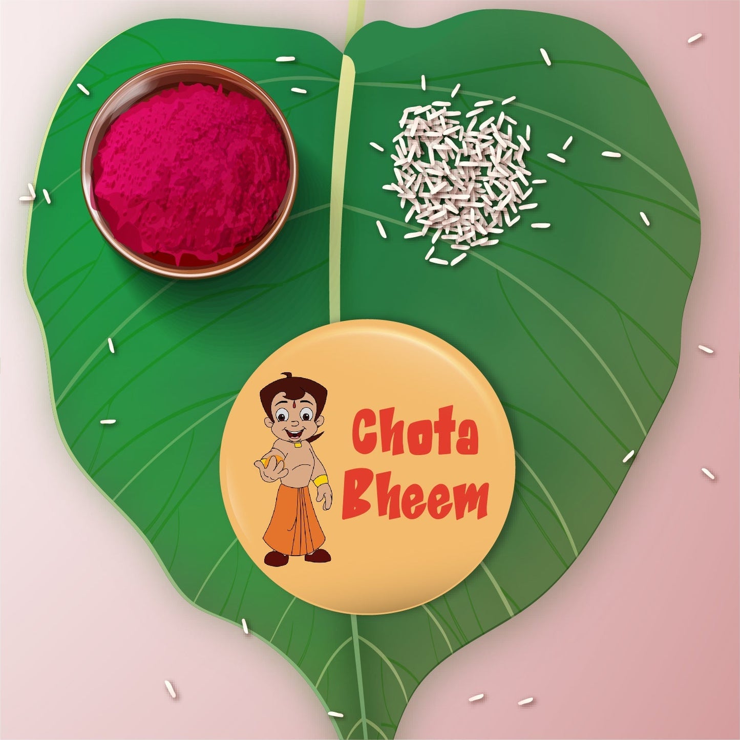 Indianvibez Chota Bheem Metal Rakhi with Fridge Magnet - Kids Rakhi - Swadesiicart
