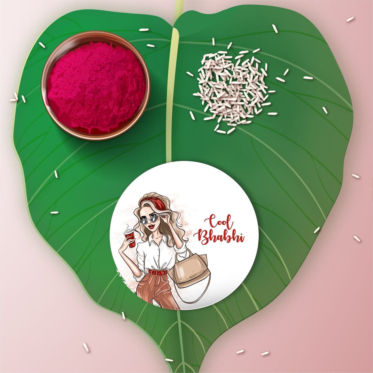 Indianvibez Cool Bhabhi Metal Rakhi/Lumba with Fridge Magnet - Kids Rakhi - Swadesiicart